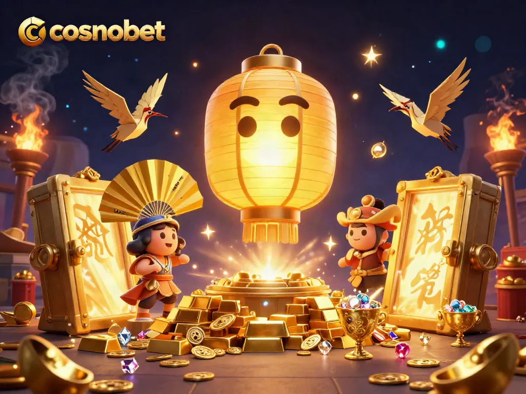 Experience the excitement at cosmobet with luminous characters and riches galore in this vibrant casino scene.
