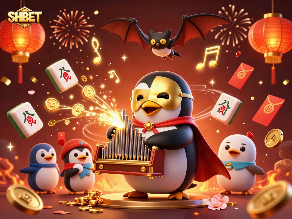 Engage in thrilling SHBET action with a dynamic 3D casino scene featuring vibrant characters and elements.