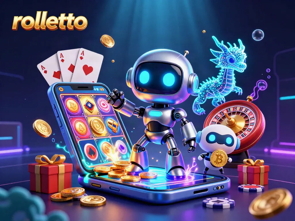 Engage with rolletto's exciting casino magic, showcasing vibrant games and captivating characters.